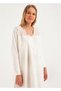 100% Cotton Long Hijab Nightgown and Robe Set – Scallop Detailed – Lined – Loose Fit – Suitable for Maternity and Daily Use - 2