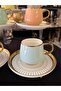 6 Persons Colorful First Class Porcelain Coffee Cup Set 90 ml - 4