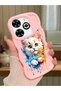 حافظة هاتف Infinix Smart 8 Plus متوافقة مع الكاميرا، حافظة هاتف من السيليكون الوردي بنمط القطط