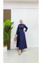 Women's Buttoned Buckle Belt Detailed Hijab Dress - 3