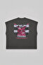 Skyline Printed Oversize Worker Boxy Fit Sleeveless Crew Neck T-Shirt - 2