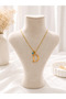 Letter D Evil Eye Beaded Steel Necklace |   Gold Letter Necklace |   Anti-Tarnish Stainless Steel Women's Necklace - 3