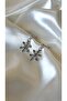 Women's Silver Color Stone Snowflake Dangle Earrings - 3