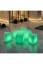 Y Table + 3 Small Modern Triangular Vertical Stands Set Rgb Lighting - 2