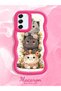 Samsung Galaxy S21 Fe Compatible Case Camera Protector Red Silicone Couple Phone Case Cat Pattern - 2