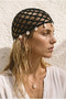 Women's Sea Shell Knitted Hair Cap Black - 3