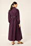 Shirt Collar Belted Scarfed Maxi Dress - 5