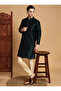 Mens Self Design Jacquard Silk Kurta Set - 6