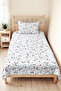 Geometric Young Room Single Pique Set - Pastel Pink Turquoise 160X220 cm Quilted Bedspread - 5