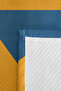 Blue Geometric Young Room Single Pique Set - Yellow Modern 160X220 cm Quilted Bedspread - 7