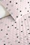 Powder Geometric Polka Dot Youth Room Single Pique Set - Gray 160X220 cm Quilted Bedspread - 3