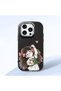 iPhone 16 Pro Compatible Case with Camera Protector Black Silicone Couple Phone Case with Girl Pattern