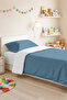 Blue Quilted Youth Room Single Pique Set - Plain Modern Blue 160X220 cm Quilted Bedspread - 4