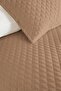 Mink Quilted Young Room Single Pique Set - Modern Beige 160X220 cm Quilted Bedspread - 3
