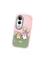Vivo V50 Lite Compatible Case Camera Protective Pink Silicone Couple Phone Case Stripe Patterned - 3