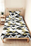 Black Geometric Modern Young Room Single Pique Set-Gold White 160X220Cm Quilted Bedspread - 5