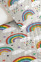 Rainbow Gray Pastel Children's Room Single Pique Set-Cloud Star Colorful 160X220 cm Bedspread - 3