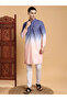 Mens Ombre Thread Work Cotton Kurta Set - 4