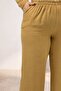 67051 Plus Size Muslin Suit with Cuffed Sleeves and Trousers - Biscuit - 6