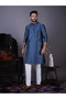Mens Self Design Cotton Silk Kurta Set - 3