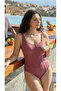 Women's Pink Corset Plus Size Swimsuit - 3