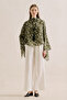 Patterned Cape Blouse Green Polka Dot - 5