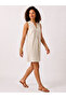 Women's Striped 100% Cotton V-Neck Sleeveless Dress with Pockets - 5