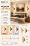 Decorative 12W Indoor Bronze Case 3-Color Light Modern Wall Sconce Electric 2 Pcs - 5