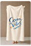منشفة شاطئ Ocean Vibes بنمط نقوش البحر مقاس 70x150، مناسبة للاستخدام في المنازل الصيفية وعلى شاطئ البحر وفي حمامات السباحة - 2