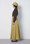 Tencel Paneled Flared Skirt Oil Green 31045 - 7