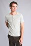 Slim Fit Cotton Ribbed Short Sleeve Henley Collar T-Shirt I3004Ax26Sp - 3