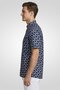 Men Regular Fit Monogram Pattern Short Sleeve Casual Shirt, Multicolor - 2