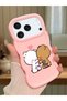 iPhone 17/18 Pro Max Compatible Case Camera Protector Pink Silicone Couple Phone Case Cute Pattern