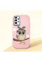 Samsung Galaxy A32 Compatible Case Camera Protector Pink Silicone Couple Phone Case with Owl Pattern