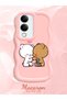 Vivo Y04 Compatible Case Camera Protector Pink Silicone Couple Phone Case Cute Pattern - 2