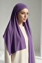 Practical Combed Cotton Shawl with Headphone and Glasses Entrance, Ps-94, Purple 2 - 2