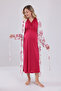 New Season Cherry Lace Design Strappy Cotton Maternity Nightgown-2-Piece Set - 5