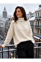 Women's Turtleneck Furry Oversized Sweater - 2