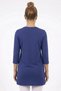 Women's Navy Blue Cotton Single Jersey Fabric Crew Neck Regular Fit Three Quarter Sleeve Skirt Slit Tunic - 7