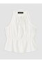 Lcw Vision White Halter Neck Women's Blouse with Gathered Tie Detail - 5