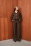 Women's Modal Woven Oversize Shirt High Waist Trousers Two-Piece Set - 3