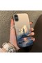 iPhone X Compatible Silicone Edge Hard Back Case Couple Phone Case Tower Patterned - 3
