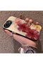 iPhone 17E Compatible Silicone Edge Hard Back Case Couple Phone Case with Floral Pattern - 2