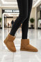 Tan Suede Fleece Women's Boots Pc-55394 Z - 2