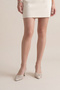 Women's Stiletto Pointed Toe Hand Knitted Classic Heeled Shoes with Elastic Back Arfes Ecru - 6