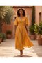 Women's Linen Bohemian Dress with Chest Detail - 4
