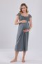 New Season Smoked Lace Summer Special Design 100% Cotton Maternity Nightgown - 3