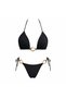 L'Or Noir Collection: Midnight Bikini Set - Black with Gold Accessory Detail Bikini Set - 2