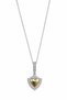 Elegant Shield Design Steel Necklace with Heart Motif and Stone Detail