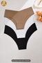 . 3-Piece Low Waist Laser Cut Ultra Flexible Comfortable Women's Sports Fitness Daily Panties Set